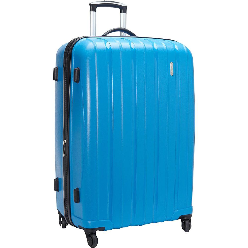 Mancini Leather Goods 28 Expandable Polypropylene Spinner Luggage Sky Blue Mancini Leather Goods Hardside Checked