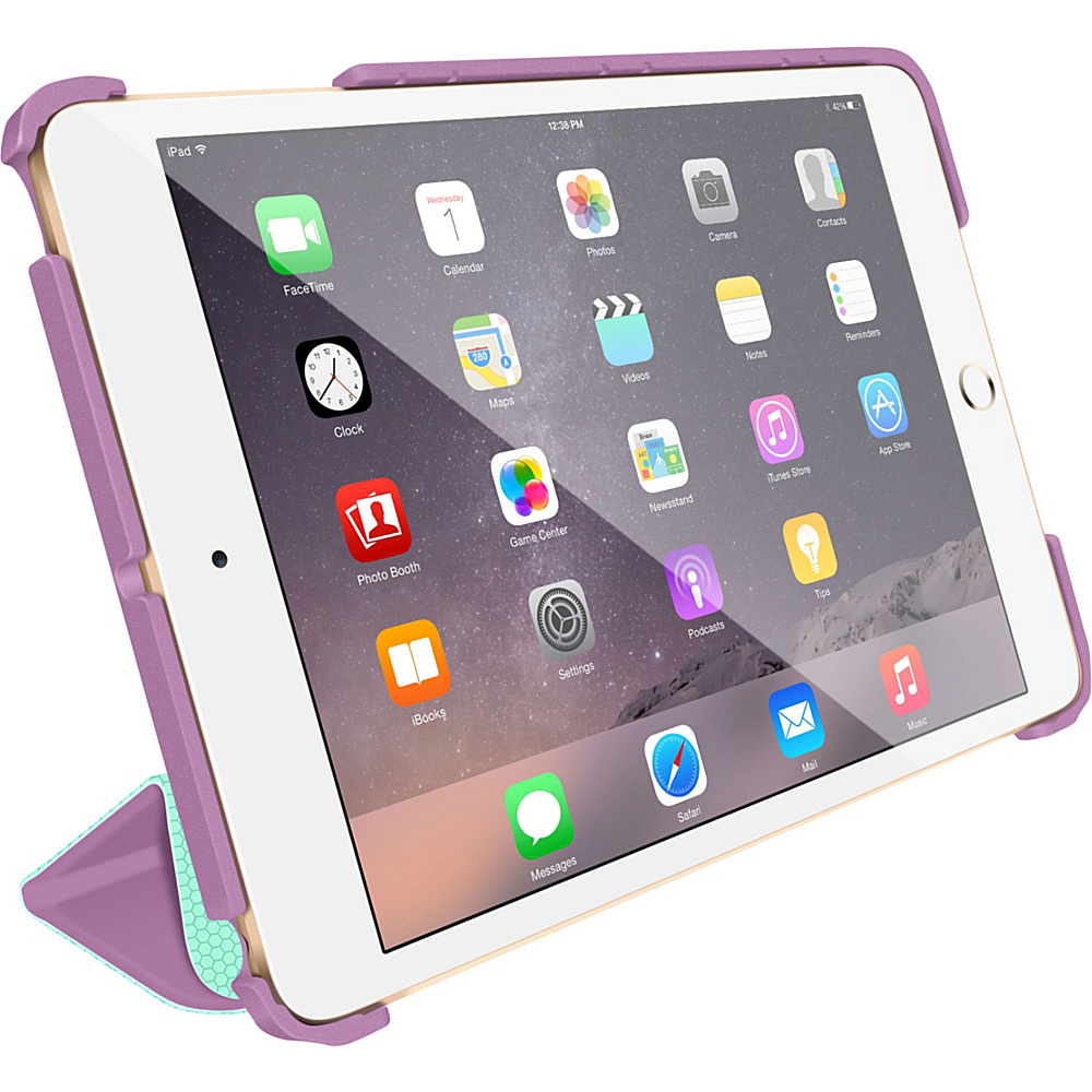 rooCASE Origami 3D Slim Shell Folio Case Smart Cover for Apple iPad Mini 3 2 1 Radiant Orchid Mint Candy rooCASE Electronic Cases