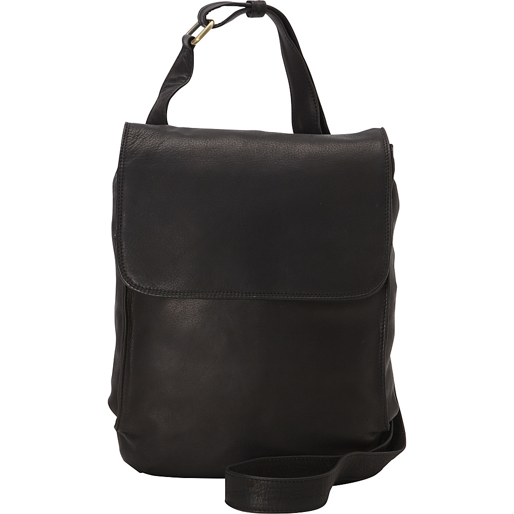 Derek Alexander N S Half Flap Shoulder Bag Black Derek Alexander Leather Handbags