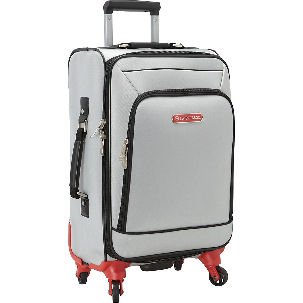 Swiss Cargo Petra 21 Spinner Luggage Silver Black Swiss Cargo Softside Carry On
