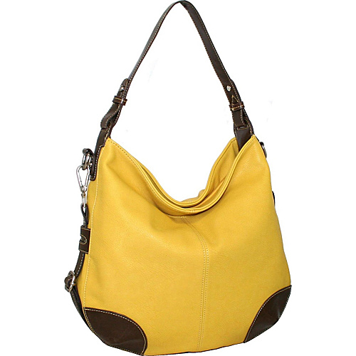 Punto Uno Hannah's Big Hobo Mustard - Punto Uno Manmade Handbags