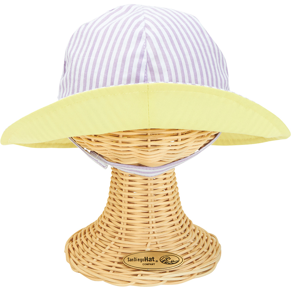 San Diego Hat Girls Reversible Seersucker Bucket Hat with Chin Strap Lavender San Diego Hat Hats