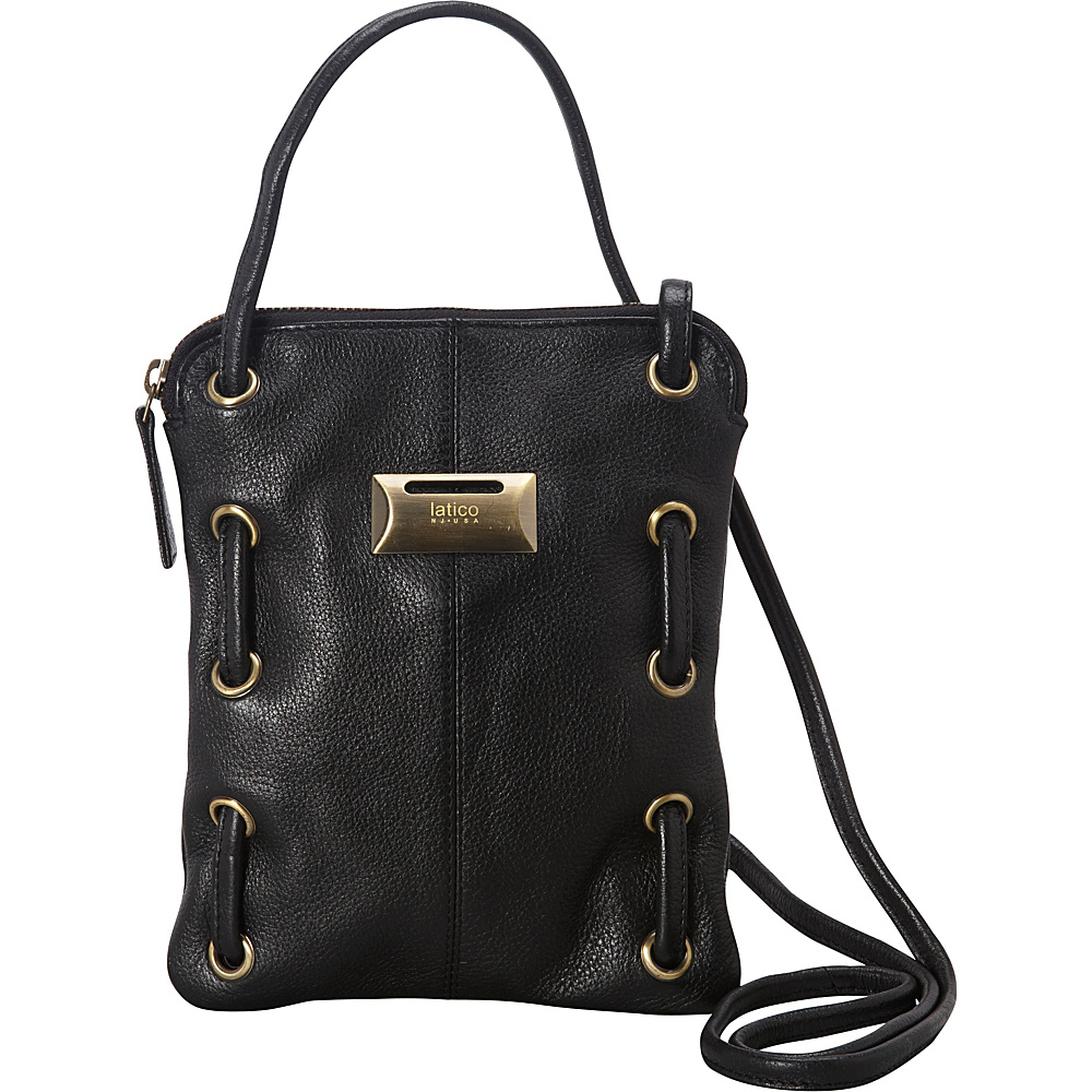 Latico Leathers Berne Crossbody Pebble Black Latico Leathers Leather Handbags