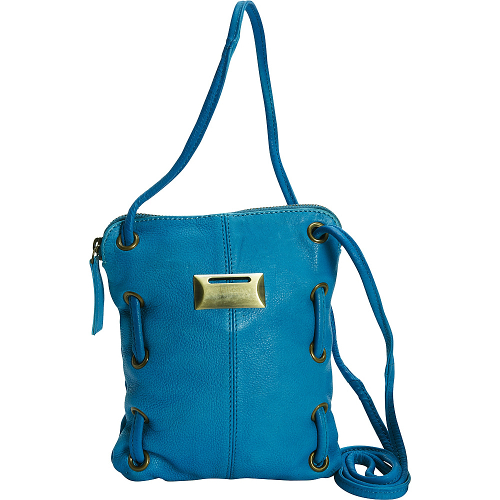 Latico Leathers Berne Crossbody Crinkle Blue Latico Leathers Leather Handbags