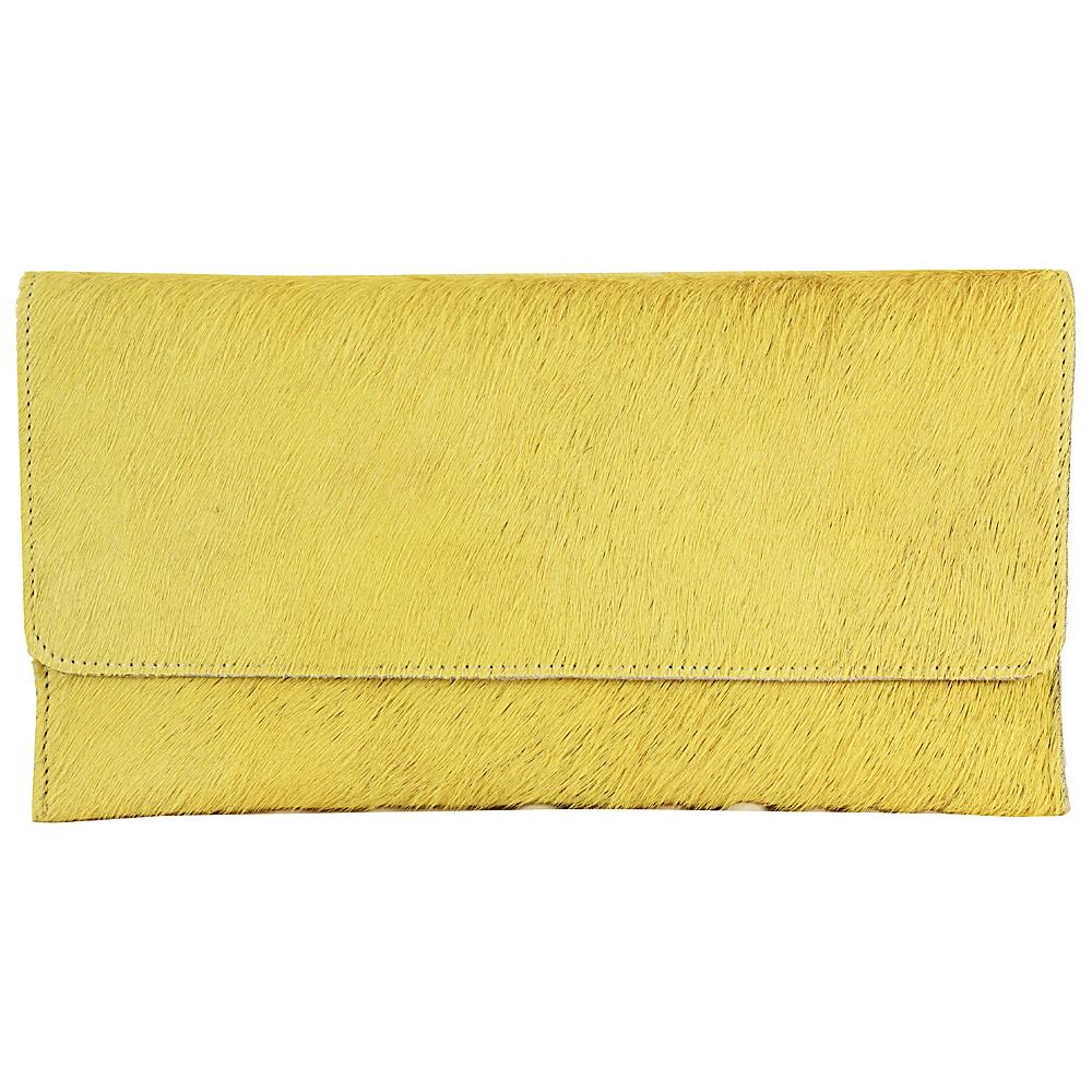 Latico Leathers Furbulous Clutch Yellow Latico Leathers Leather Handbags