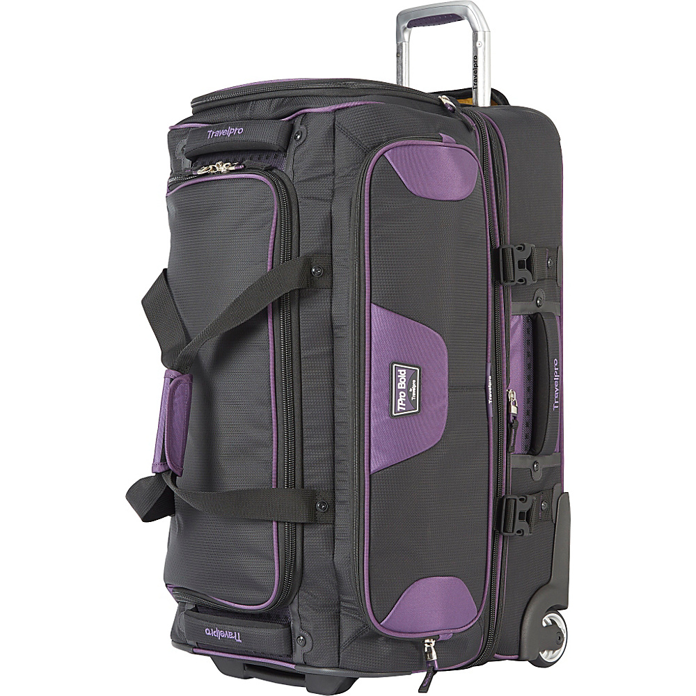 Travelpro T Pro Bold 2.0 26 Rolling Duffle Black amp; Purple Travelpro Softside Checked