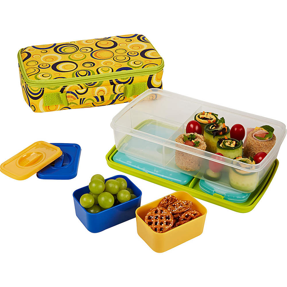 Fit Fresh Bento Lunch Kit with Insulated Carrier Sun Swirls Fit Fresh Travel Coolers