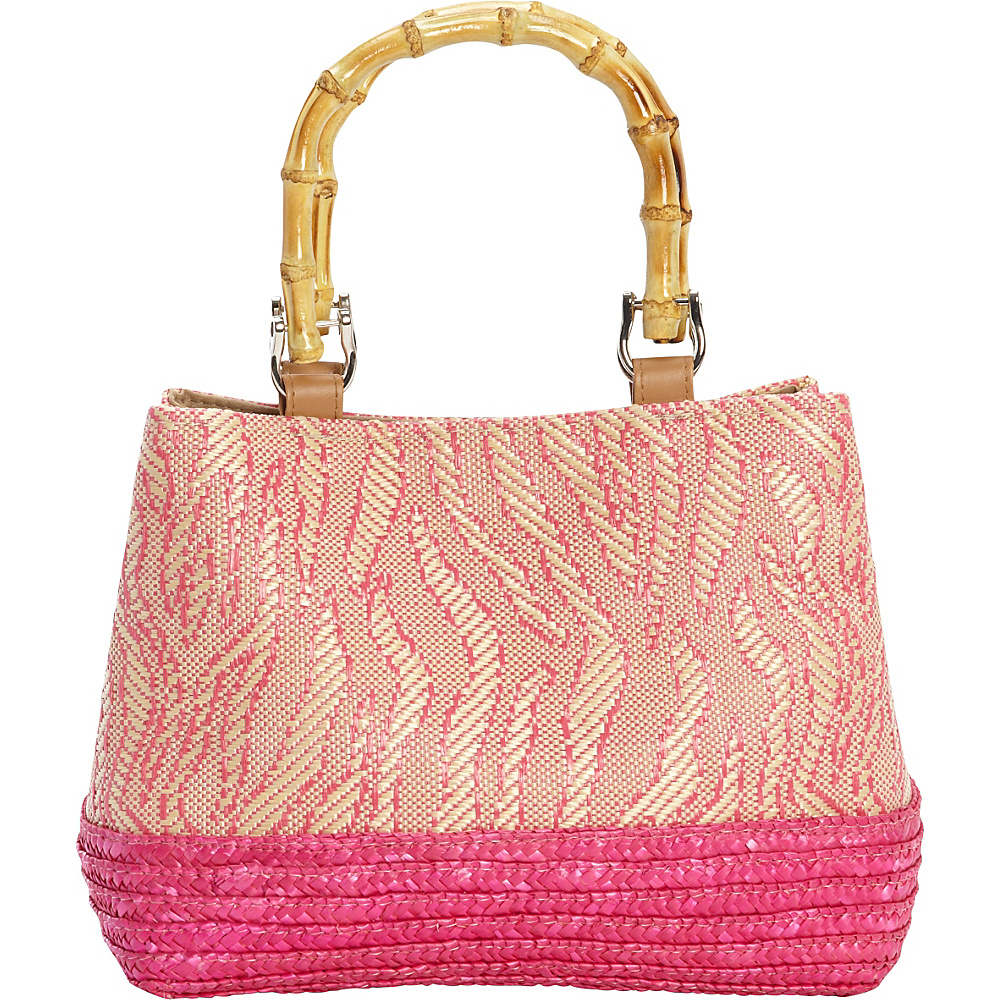 Magid Mini Bamboo Handle Milan Bag Pink Magid Straw Handbags
