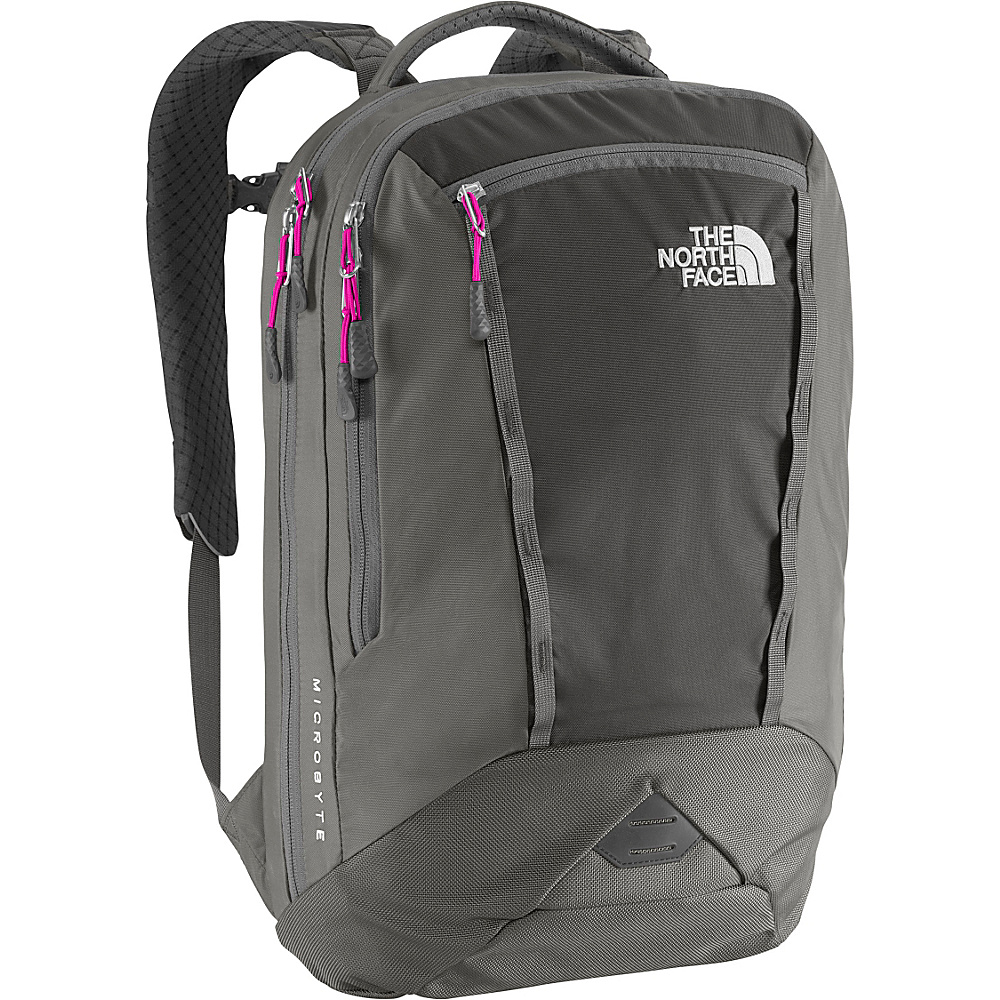 The North Face Women s Microbyte Laptop Backpack Asphalt Grey Luminous Pink The North Face Laptop Backpacks