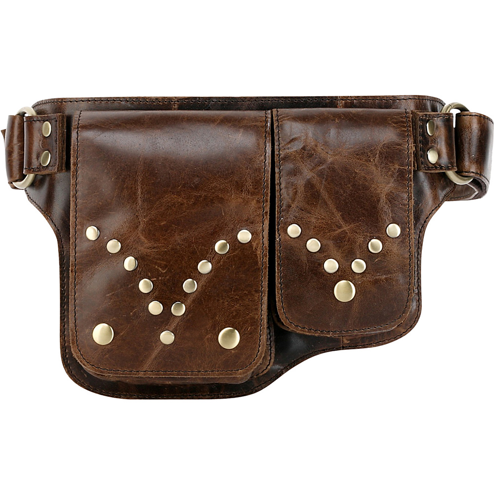 Vicenzo Leather Adonis S Leather Waist Bag Fanny Pack Brown Vicenzo Leather Waist Packs