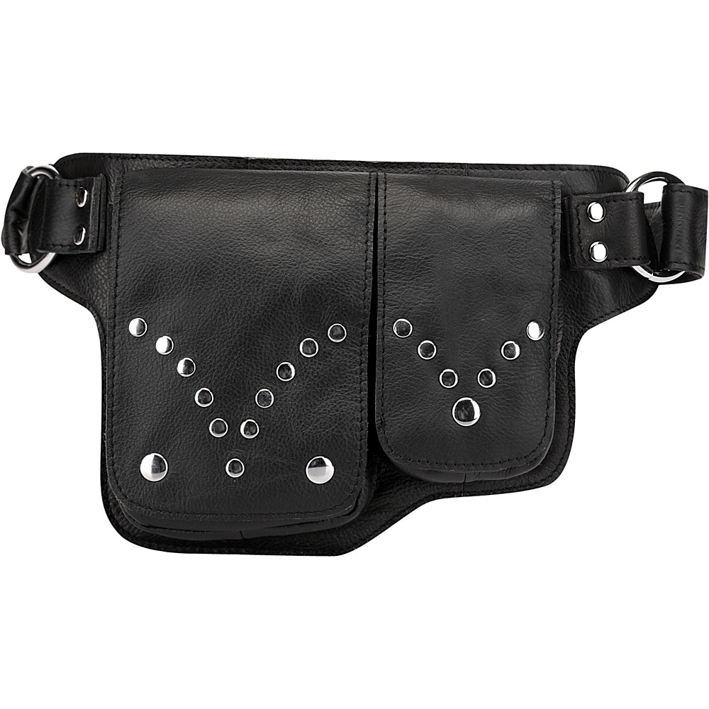 Vicenzo Leather Adonis S Leather Waist Bag Fanny Pack Black Vicenzo Leather Waist Packs