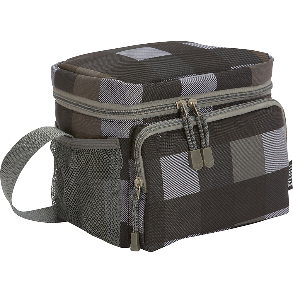 Everest Cooler Lunch Bag Charcoal Gray Plaid Everest Travel Coolers