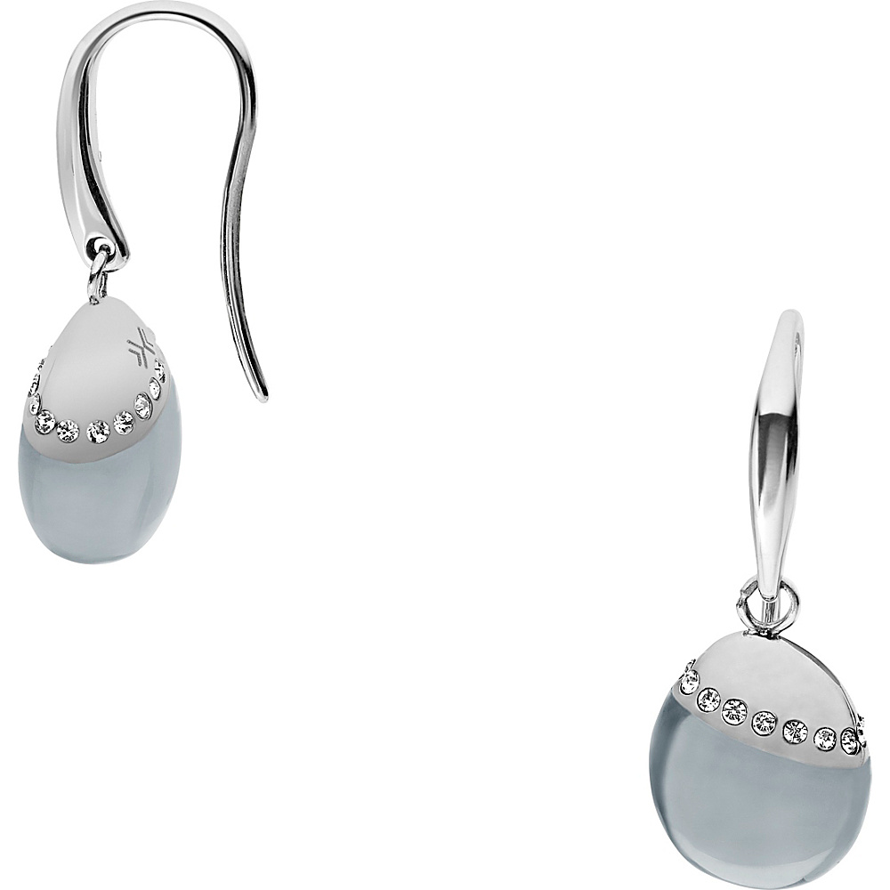 Skagen Sea Glass Silver Tone Crystal Earrings Grey Skagen Other Fashion Accessories