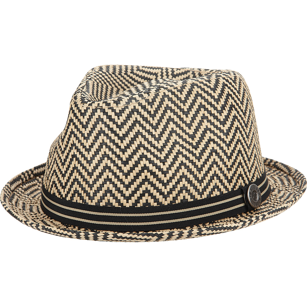 Ben Sherman Herringbone Straw Trilby Hat Brown Small Medium Ben Sherman Hats
