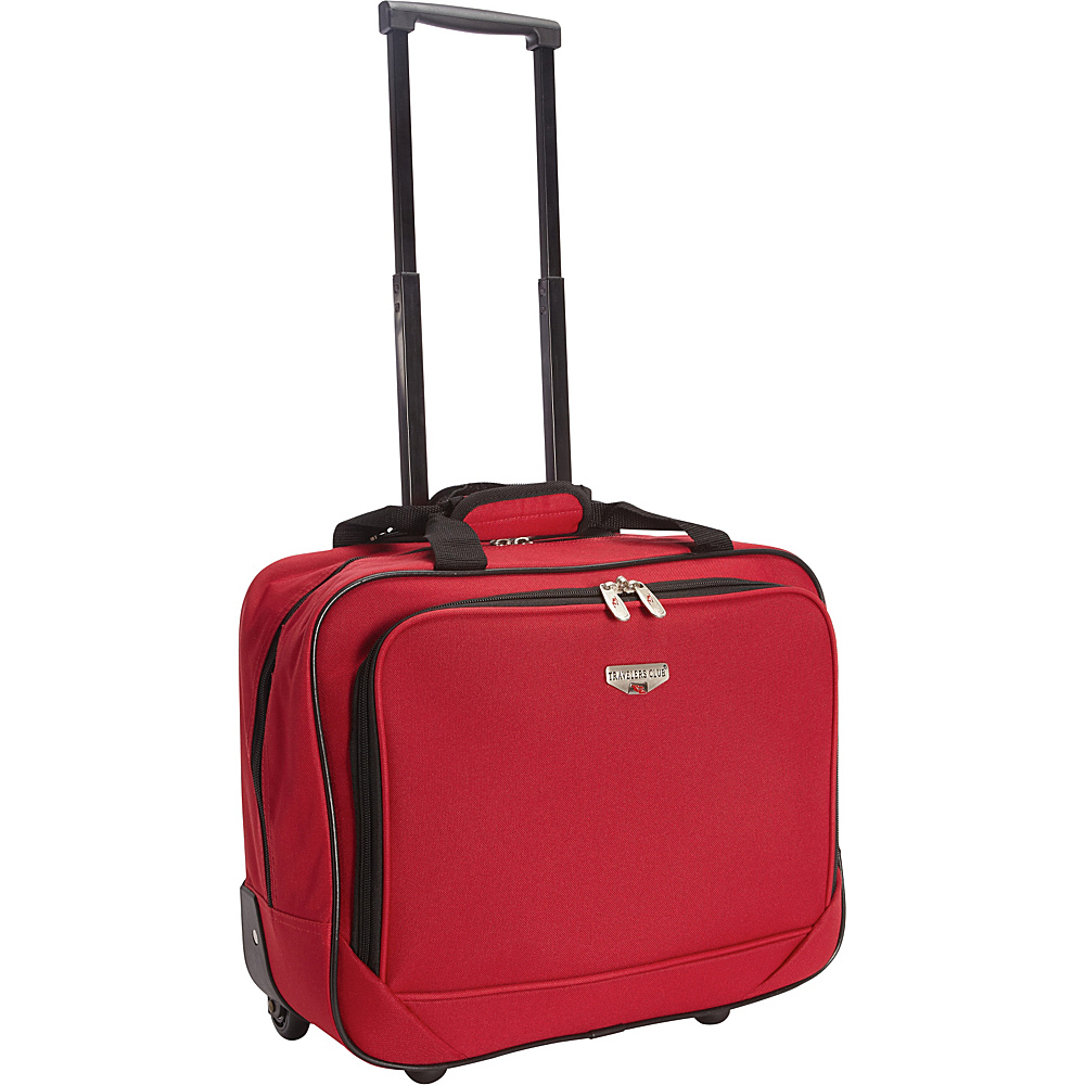 Travelers Club Luggage 17 Single Section Rolling Briefcase Red Travelers Club Luggage Wheeled Business Cases
