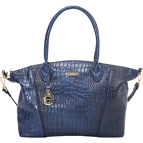Leatherbay Portici Italian Leather Tote Blue - Leatherbay Leather Handbags