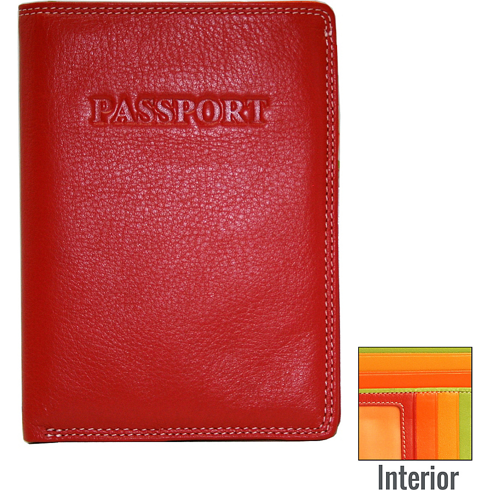 BelArno Leather Passport Wallet in Multi Color Combination Red Combination BelArno Travel Wallets