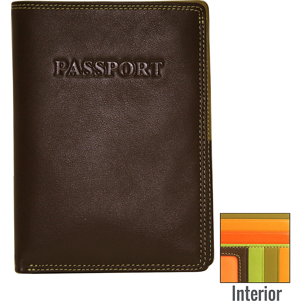 BelArno Leather Passport Wallet in Multi Color Combination Brown Combination BelArno Travel Wallets