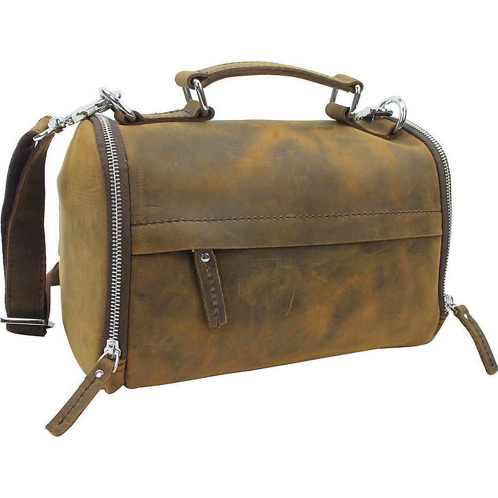Vagabond Traveler 11 Mini Leather Duffle Handbag Vintage Brown Vagabond Traveler Leather Handbags