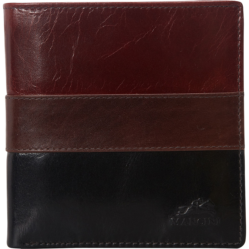 Mancini Leather Goods Mens RFID Center Wing Hipster Wallet eBags Exclusive Multi color Mancini Leather Goods Men s Wallets