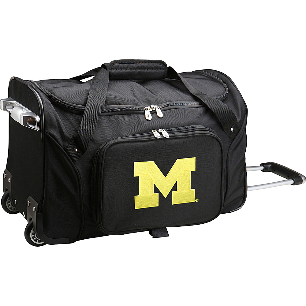 Denco Sports Luggage NCAA 22 Rolling Duffel University of Michigan Wolverines Denco Sports Luggage Small Rolling Luggage