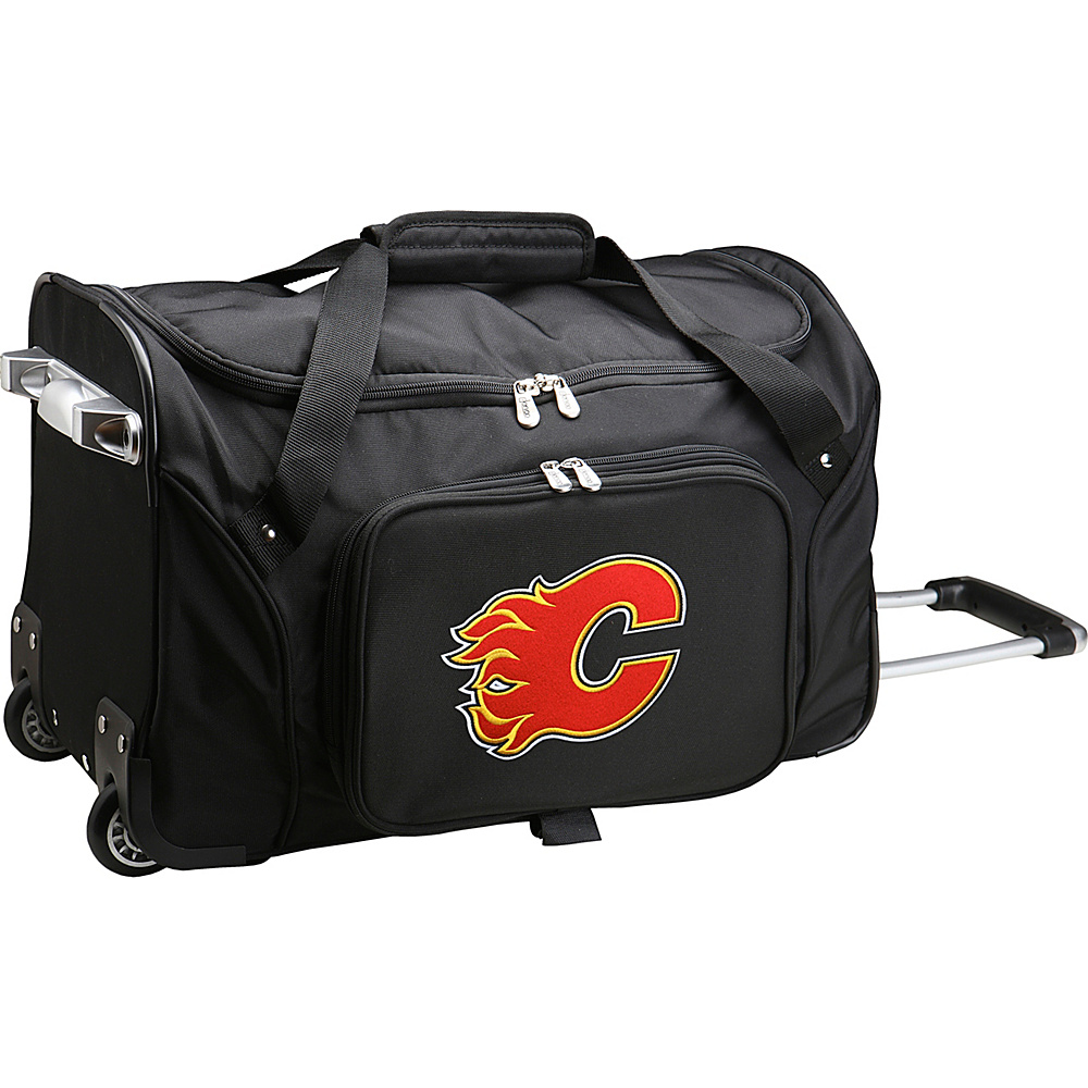 Denco Sports Luggage NHL 22 Rolling Duffel Calgary Flames Denco Sports Luggage Wheeled Duffels