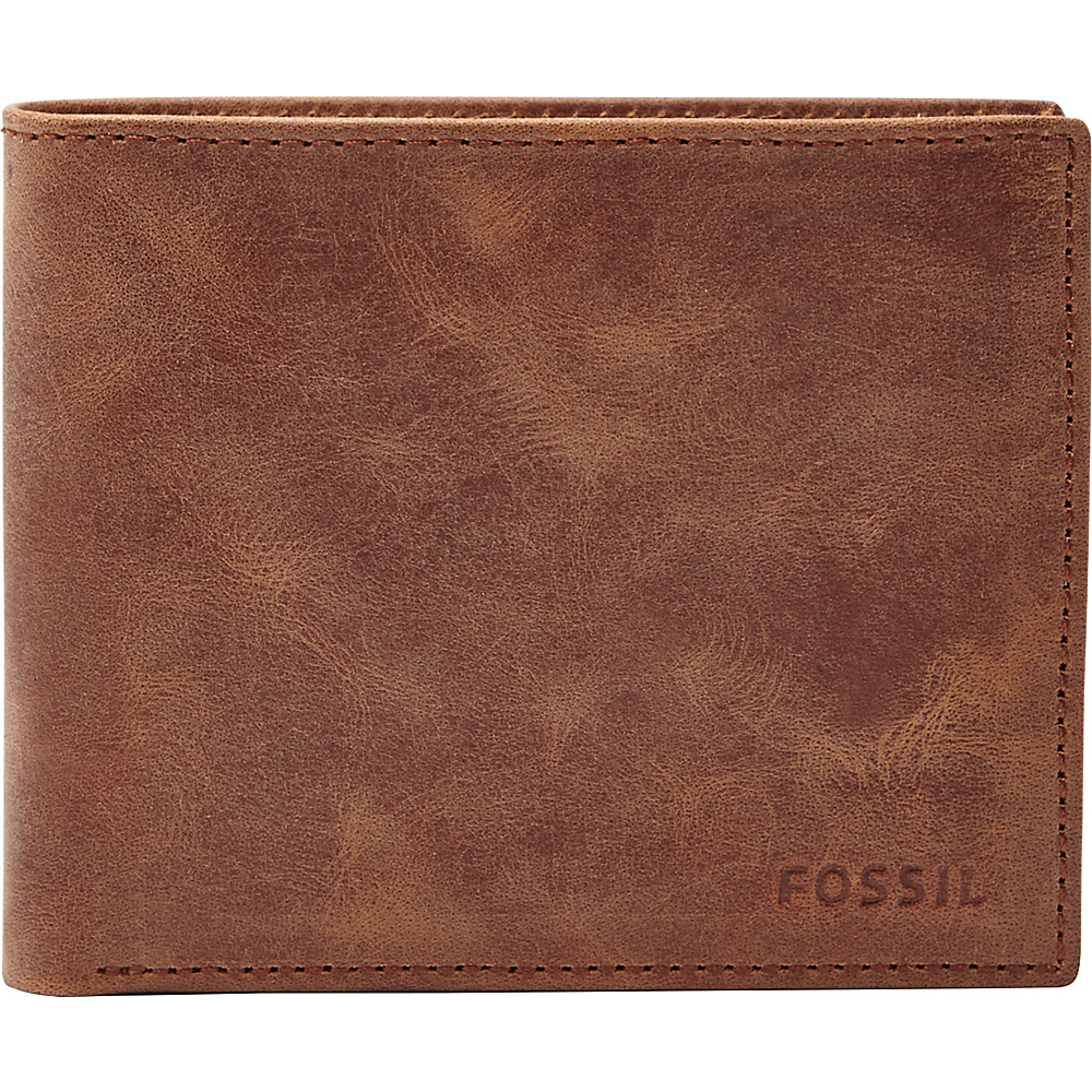 Fossil Hunter Bifold Wallet Brown Fossil Mens Wallets