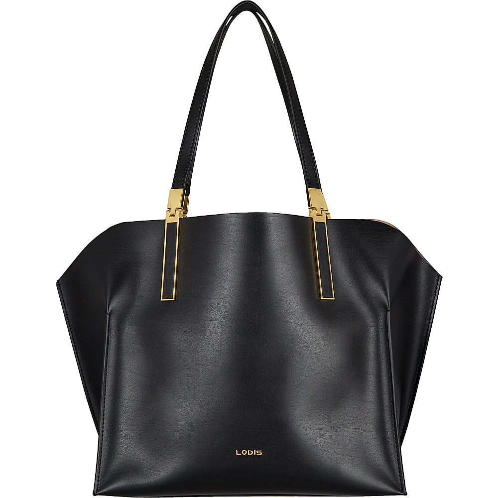 Lodis Blair Unlined Anita East West Multi Function Satchel Black Taupe Lodis Leather Handbags