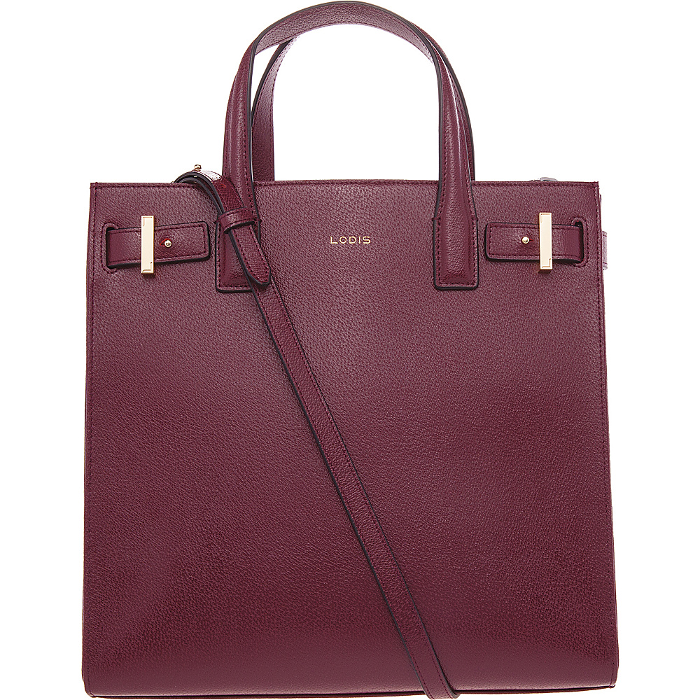 Lodis Stephanie Scarlet Tote with RFID Protection Burgundy Lodis Leather Handbags