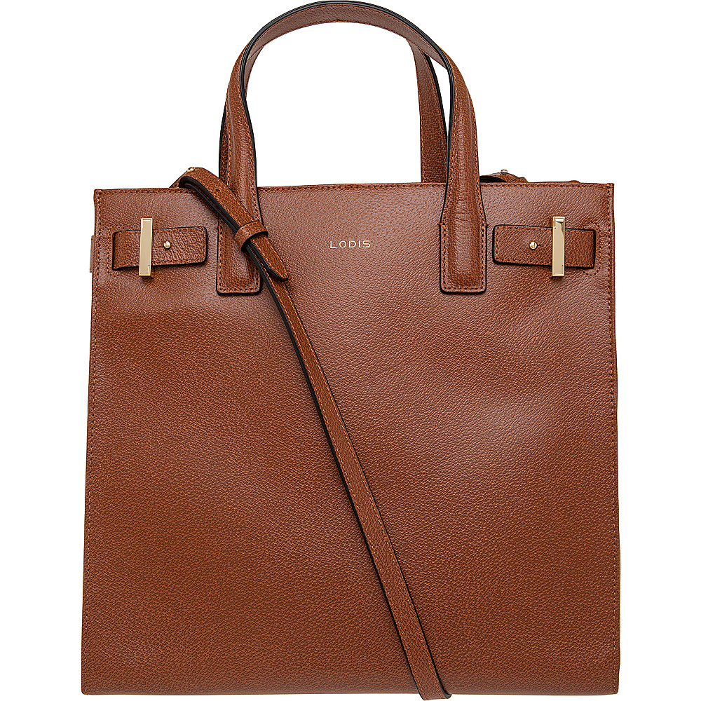 Lodis Stephanie Scarlet Tote with RFID Protection Chestnut Lodis Leather Handbags