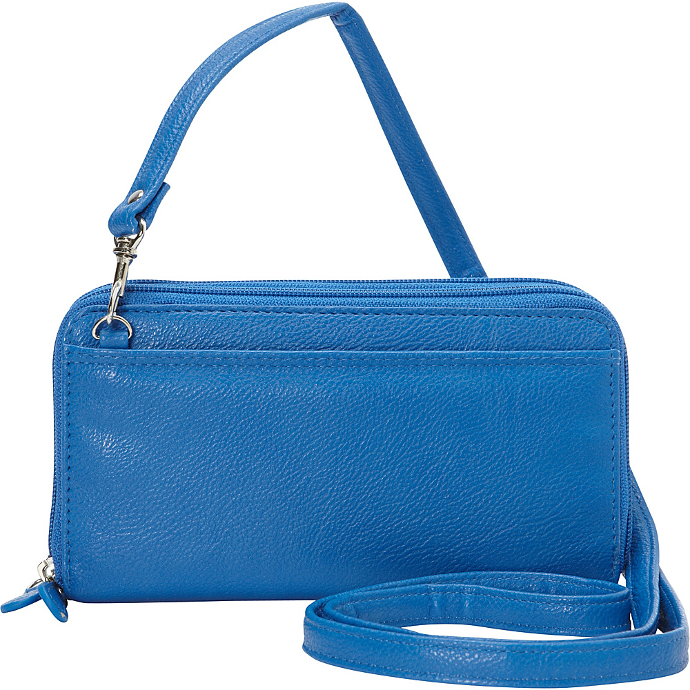 Buxton The Ultimate Double Zip Organizer Exclusive Colors Olympian Blue Exclusive Color Buxton Ladies Clutch Wallets
