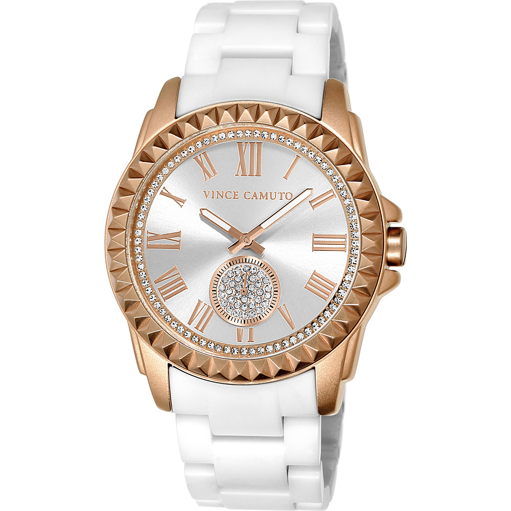 Vince Camuto Watches Pyramid Bezel Link Watch Rose Gold Silver White Vince Camuto Watches Watches