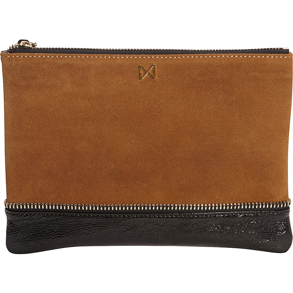 MOFE Sage Clutch Chestnut Black Gold MOFE Leather Handbags