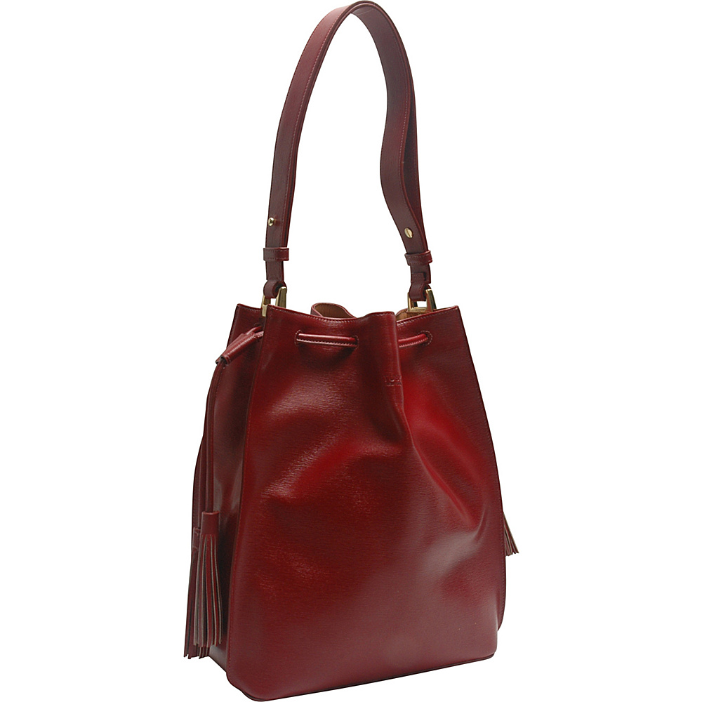 TUSK LTD Madison Carmen Bucket Bag Red TUSK LTD Leather Handbags
