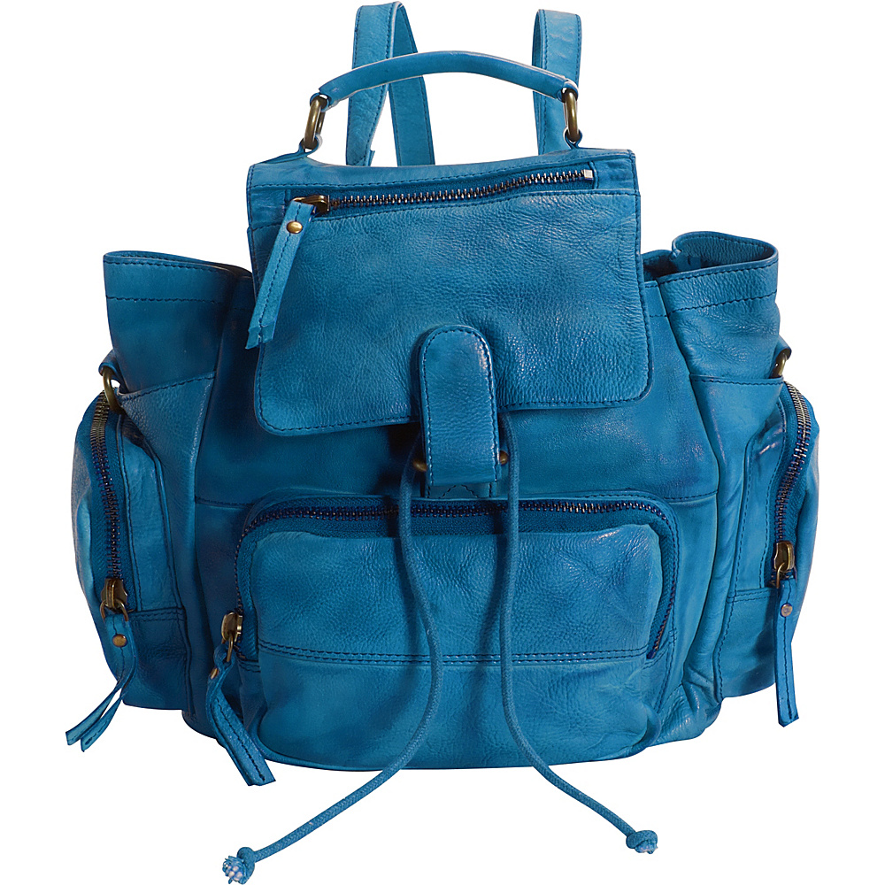 Latico Leathers Felix Backpack Crinkle Blue Latico Leathers Leather Handbags
