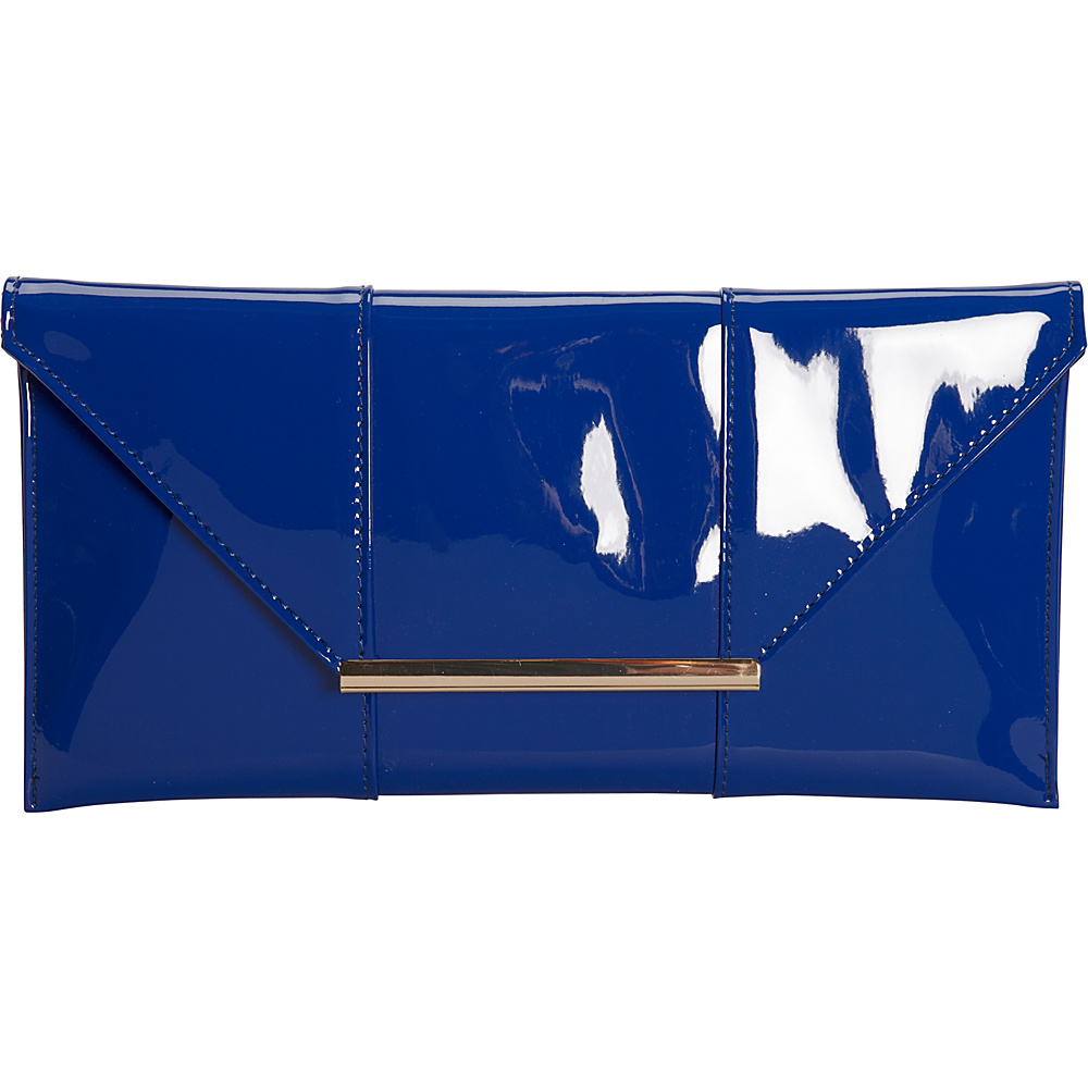 JNB Patent Clutch Royal Blue JNB Manmade Handbags