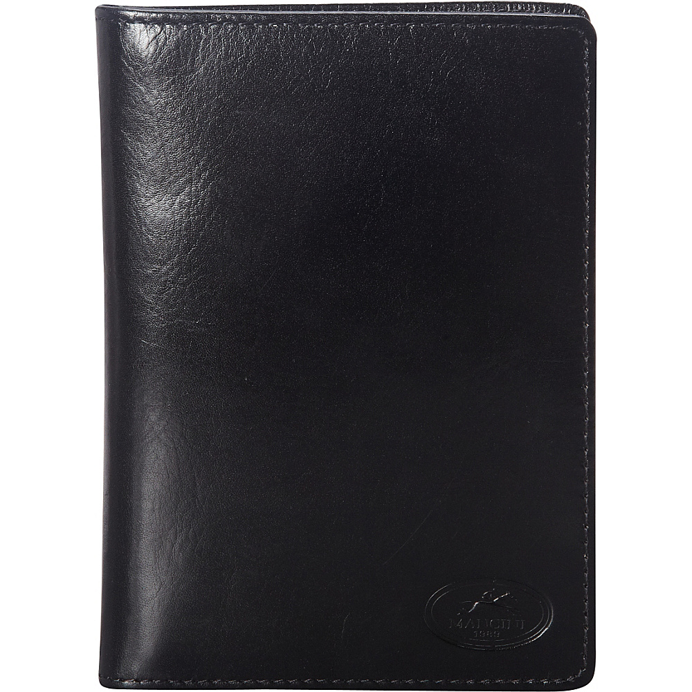 Mancini Leather Goods RFID Secure Deluxe Equestrian Passport Wallet Black Mancini Leather Goods Travel Wallets