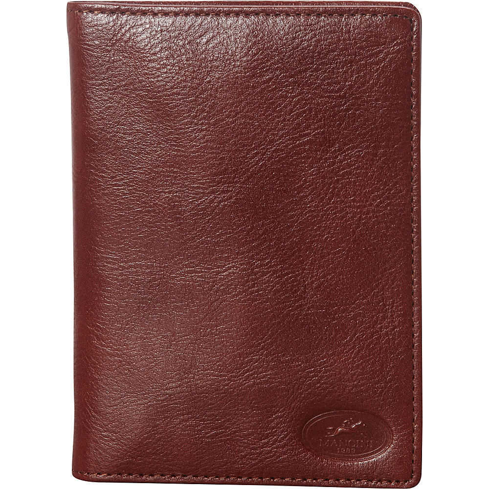 Mancini Leather Goods RFID Secure Deluxe Equestrian Passport Wallet Cognac Mancini Leather Goods Travel Wallets