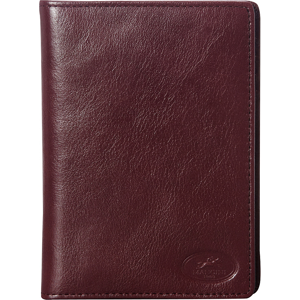 Mancini Leather Goods RFID Secure Deluxe Equestrian Passport Wallet Dark Wine Mancini Leather Goods Travel Wallets