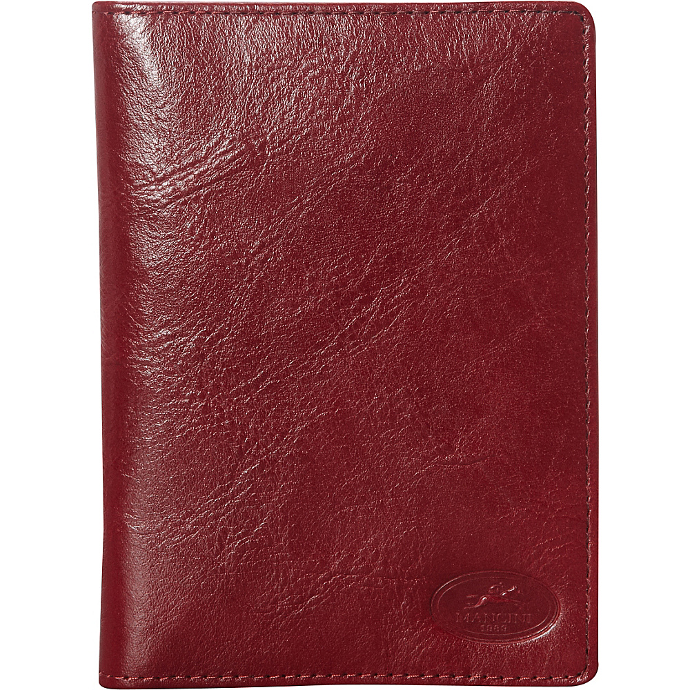 Mancini Leather Goods RFID Secure Deluxe Equestrian Passport Wallet Red Mancini Leather Goods Travel Wallets