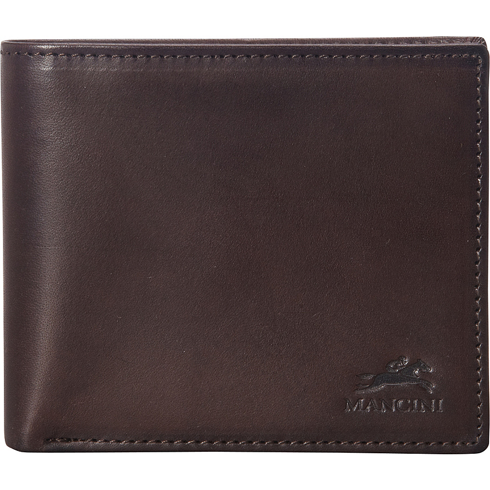 Mancini Leather Goods RFID Secure Tesoro Left Wing Wallet Brown Mancini Leather Goods Men s Wallets