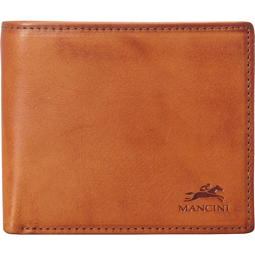Mancini Leather Goods RFID Secure Tesoro Left Wing Wallet Tan Mancini Leather Goods Men s Wallets