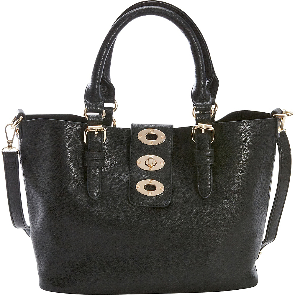 Diophy Adjustable Bag in Bag Tote Black Diophy Manmade Handbags
