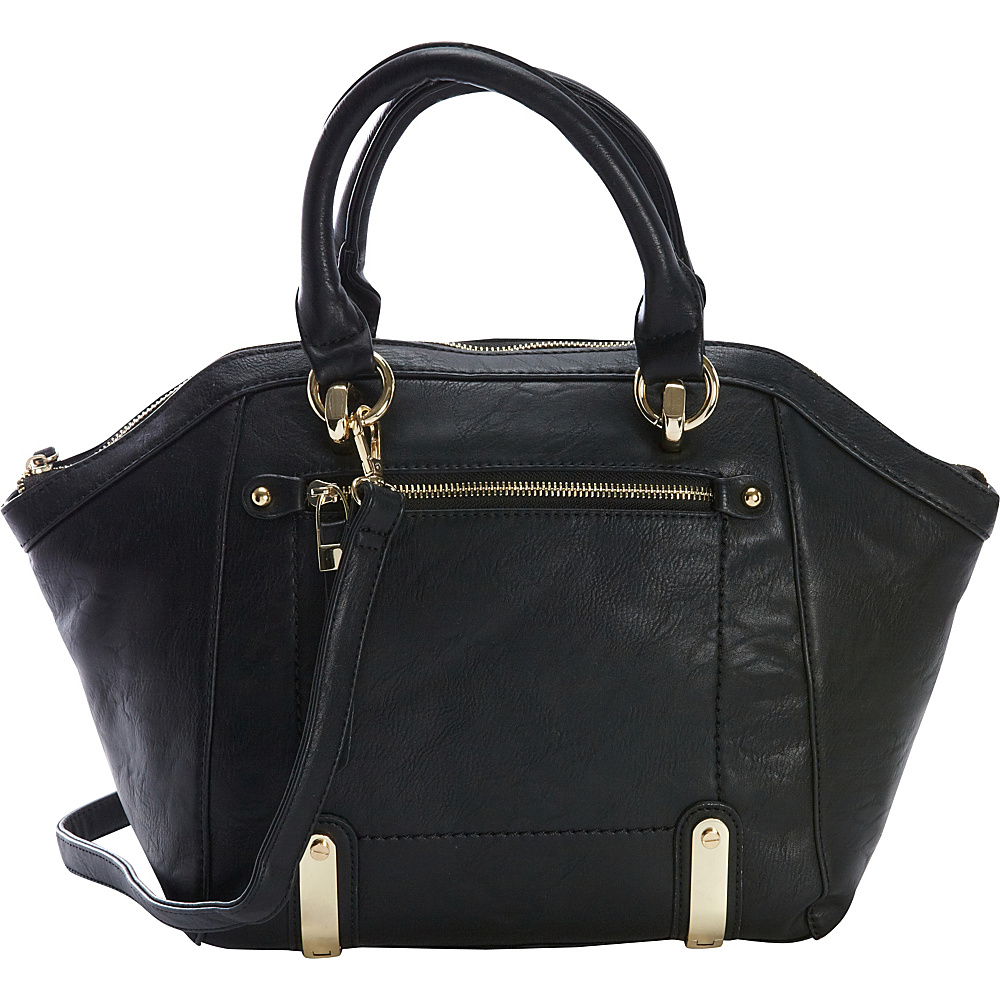 Diophy Multi Compartment Satchel Black Diophy Manmade Handbags