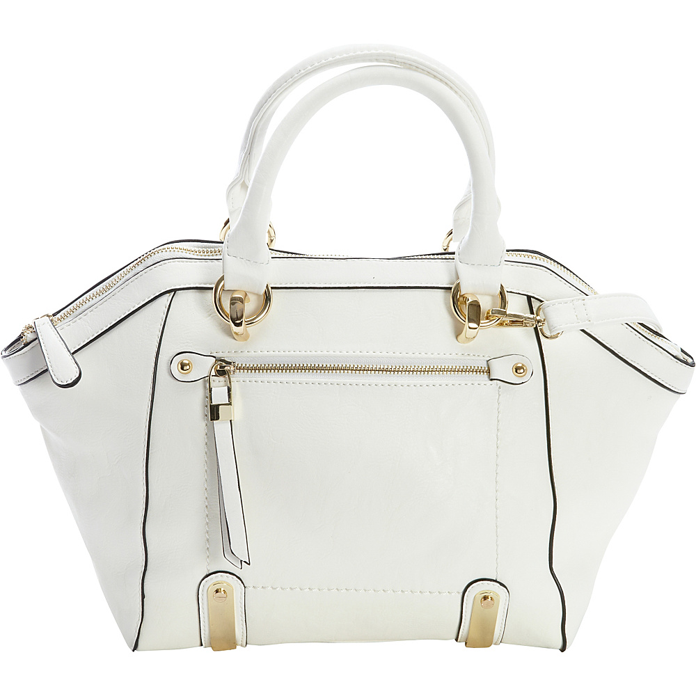 Diophy Multi Compartment Satchel White Diophy Manmade Handbags