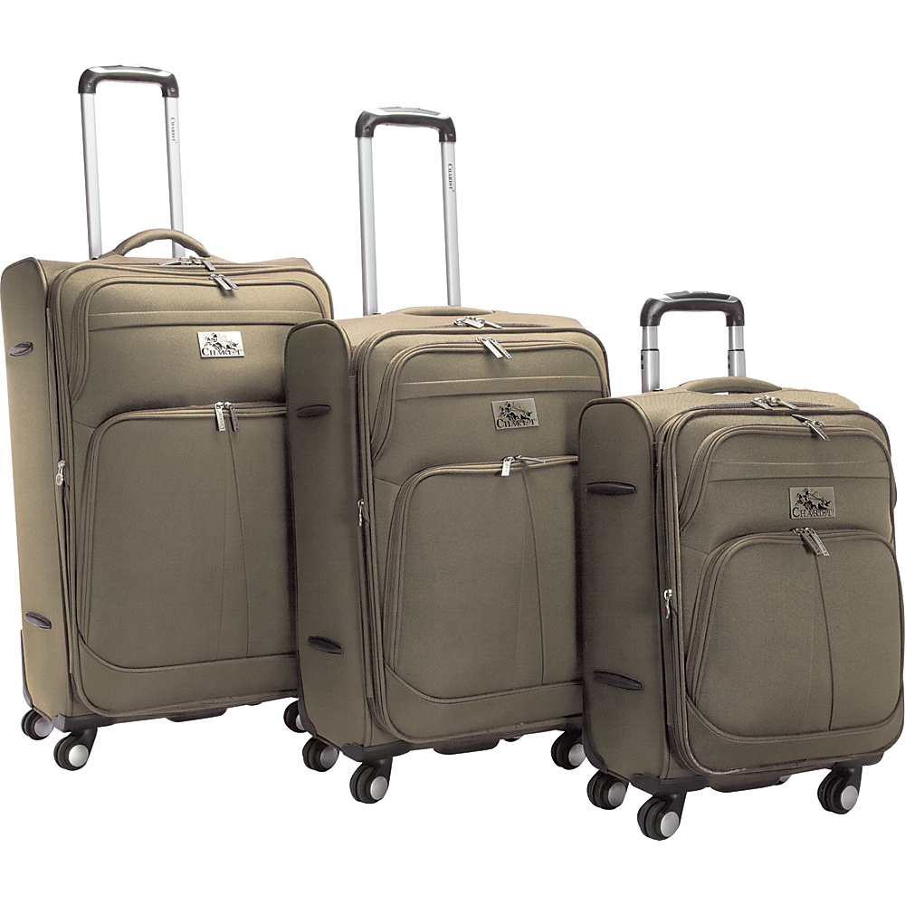 Chariot Taranto 3Pc Luggage Set Khaki Chariot Luggage Sets