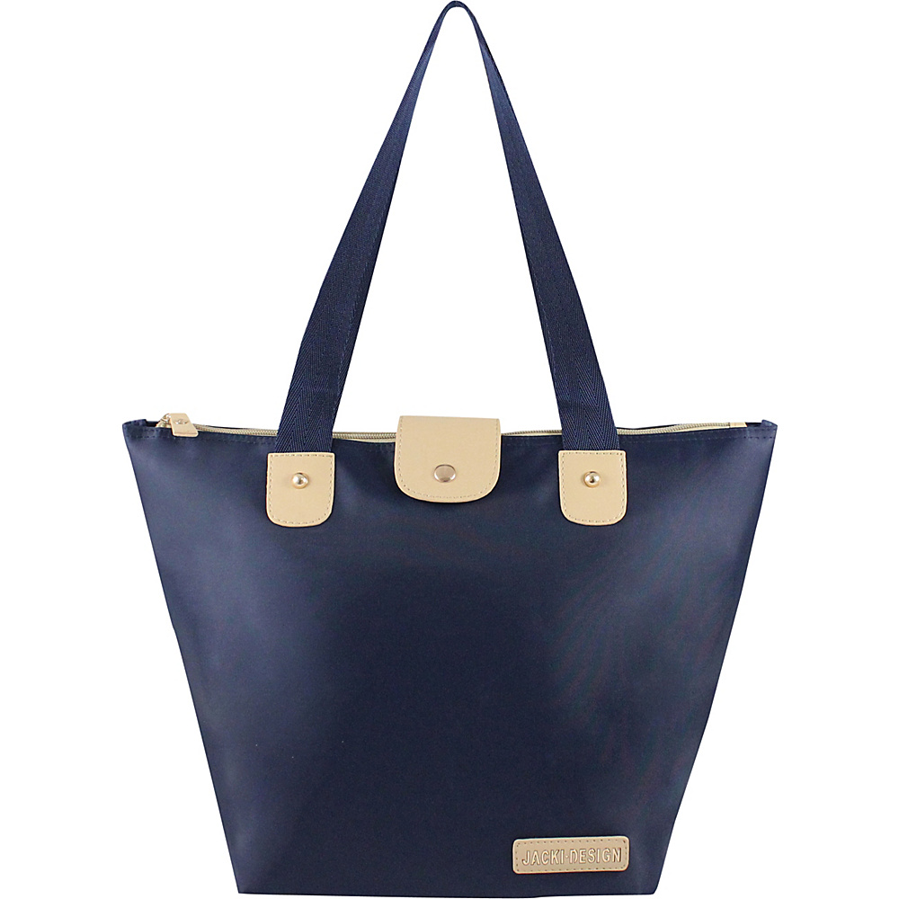 Jacki Design Essential Foldable Tote Bag Small Dark Blue Jacki Design Fabric Handbags