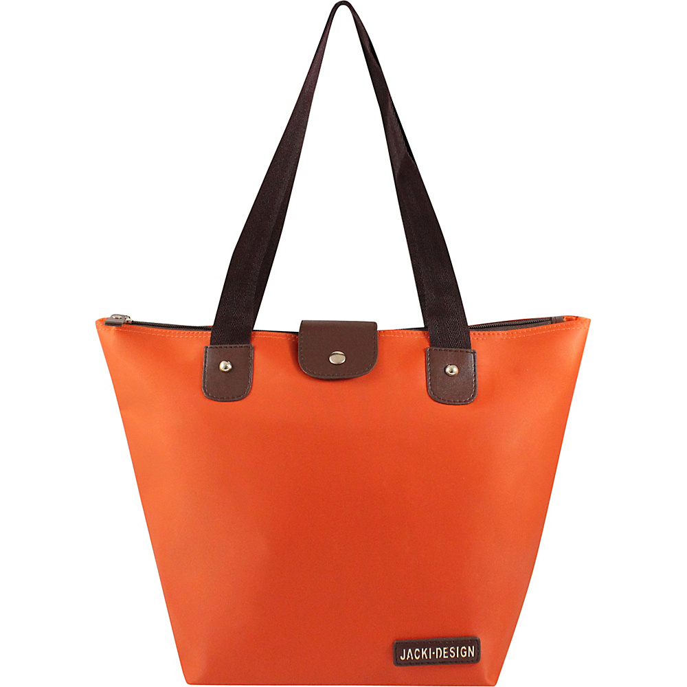 Jacki Design Essential Foldable Tote Bag Small Orange Jacki Design Fabric Handbags