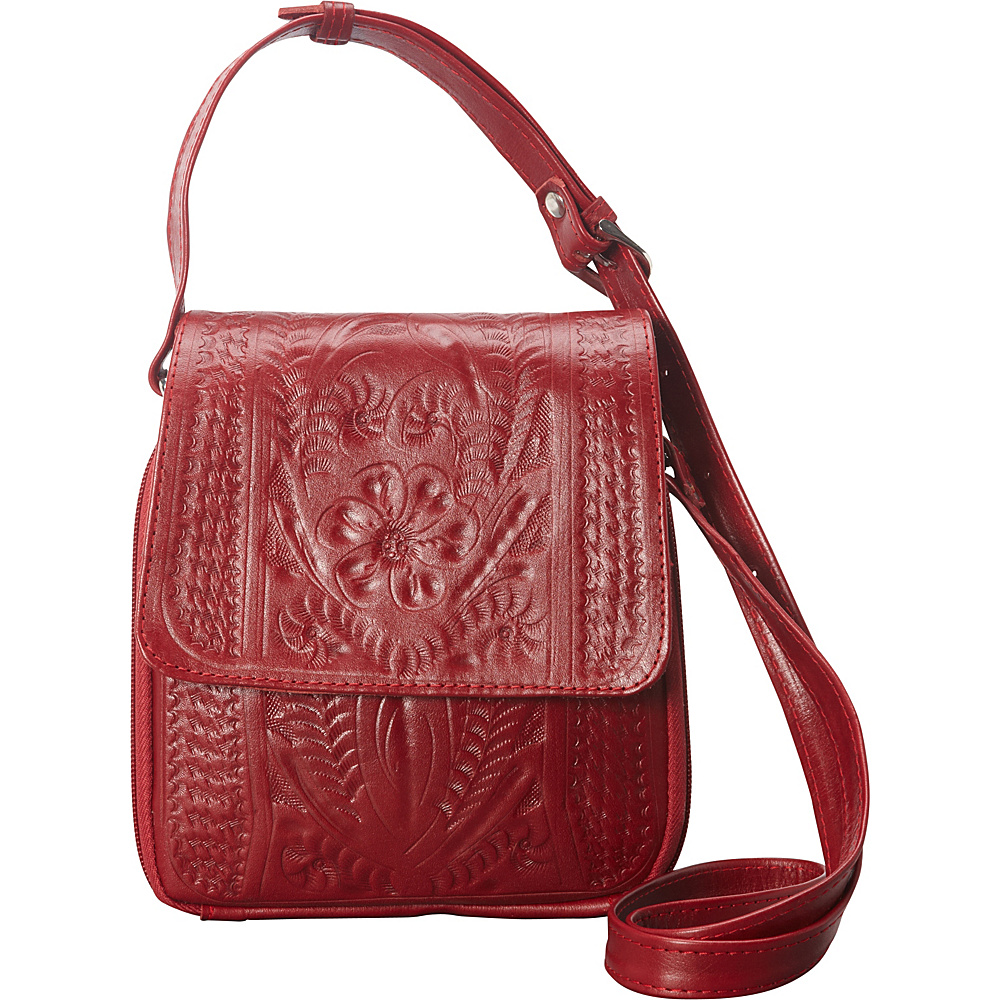 Ropin West Crossover Purse Red Ropin West Leather Handbags