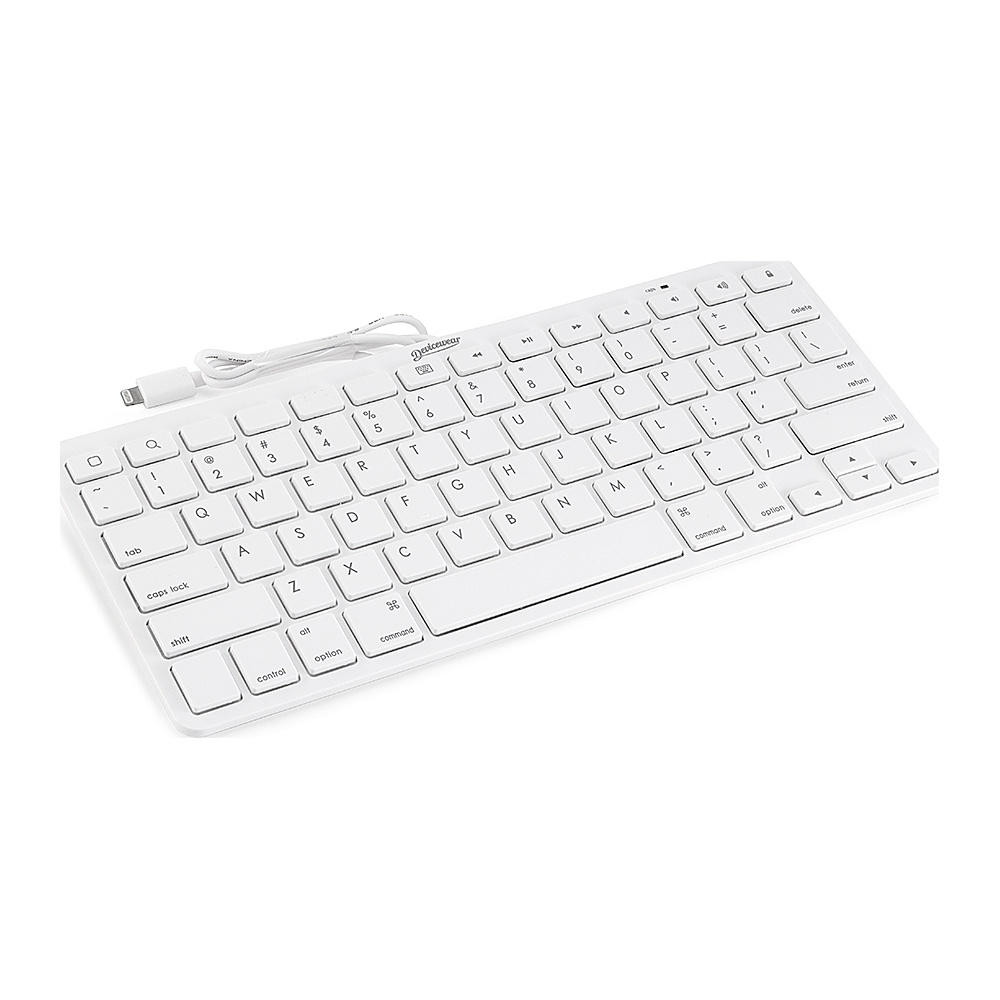 Devicewear Plug n Go Wired Keyboard with 8 pin Lightning Connector White Devicewear Electronic Cases